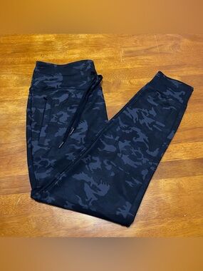 G Gradual Women's Joggers Pants Gray black Camo High Waist Zipper Pockets M